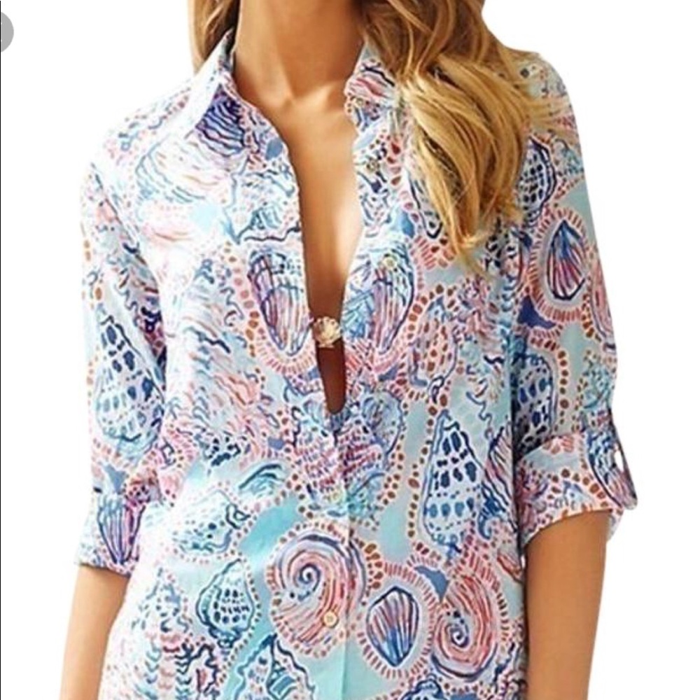 Lilly Pulitzer coverup dress size small buttons